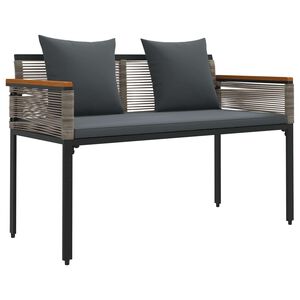 vidaXL Panchina da esterno 2 -Seater 117 x 54 x 74.5 cm polyrattan