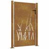 vidaXL Cancello da giardino 100x150 cm in acciaio Corten con design erba