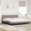 vidaXL Letto con Materasso Hanko Tortora 200x200 cm in Tessuto