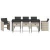 vidaXL Set da Pranzo per Giardino 9 pcs Grigio chiaro polyrattan