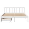 vidaXL Letto senza Materasso Bianco 135x190 cm Legno Massello di Pino