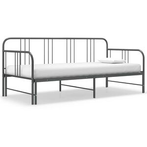 vidaXL Telaio Divano Letto Estraibile Grigio in Metallo 90x200 cm