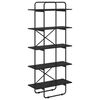 vidaXL Libreria 5 livelli 80 x 35 x 175,5 cm PB Rovere Nero