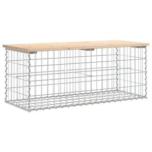 vidaXL Panca Giardino Design Gabbione 103x44x42 cm Legno Massello Pino