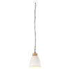 vidaXL Lampadario Industriale Bianco Ferro e Legno Massello 23 cm E27