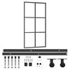 vidaXL Porta Scorrevole e Kit Montaggio Vetro ESG Alluminio 102x205cm