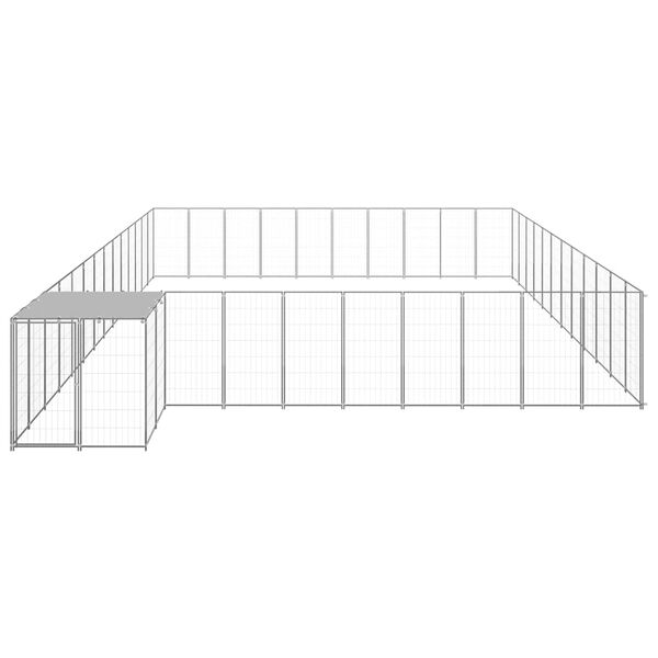 vidaXL Gabbia per Cani Argento 37,51 m&sup2; in Acciaio