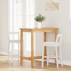 vidaXL Sgabelli da Bar 2 pz Bianchi in Legno Massello di Hevea
