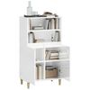 vidaXL Credenza Bianco Lucido 60x36x110 cm in Legno Multistrato