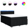 vidaXL Giroletto a Molle con Materasso Nero 160x200 cm in Tessuto
