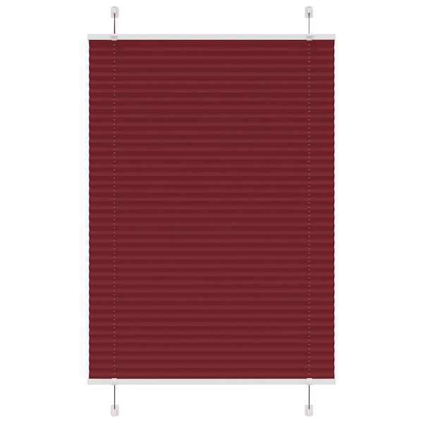 vidaXL Tenda Plissettata Rosso Bordeaux 90x100 cm Larghezza Tessuto