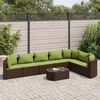 vidaXL Set Divani da Giardino 8 pz con Cuscini Marrone in Polyrattan