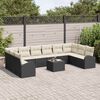 vidaXL Set di divani con cuscino 11 pcs Nero Polyrattan