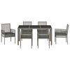 vidaXL Set da Pranzo per Giardino 7 pcs Grigio polyrattan
