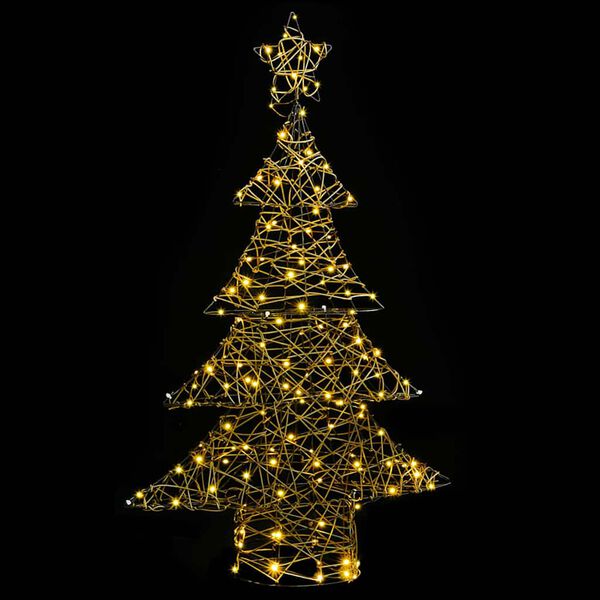 vidaXL Albero di Natale con 120 LED Bianco caldo 120 cm Rattan