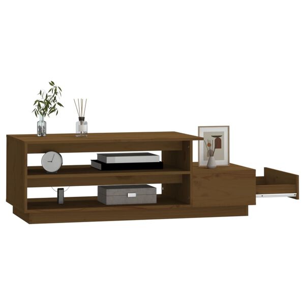 vidaXL Tavolino da Salotto ambra 120x50x40,5 cm Legno Massello di Pino