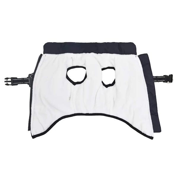 vidaXL Cappotto Cani Imbracatura Impermeabile Riflettente Blu Navy L32