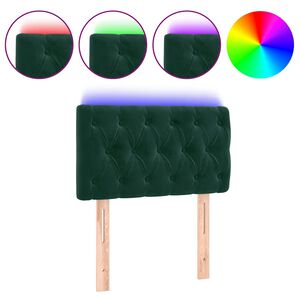 vidaXL Testiera a LED Verde Scuro 80x7x78/88 cm in Velluto
