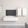 vidaXL Set Mobili Porta TV 4 pz Bianco in Legno Multistrato