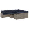 vidaXL Set Divani da Giardino 11 pz con Cuscini in Polyrattan Grigio