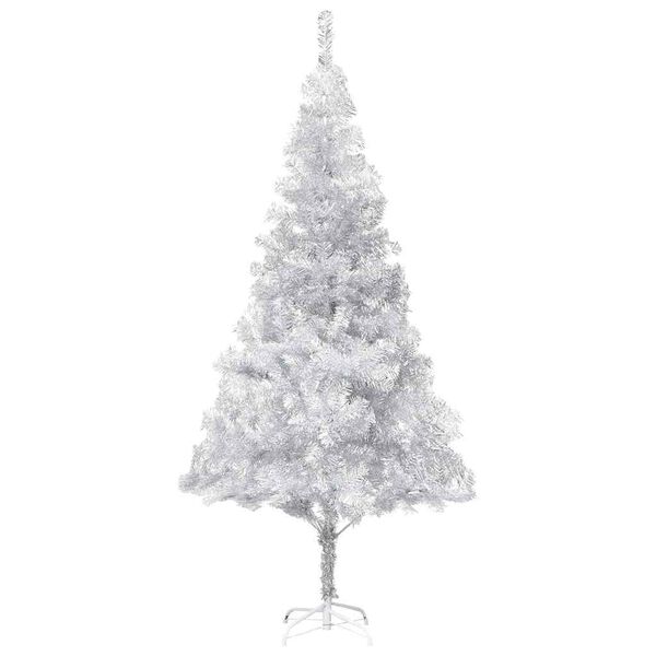 vidaXL Albero di Natale Preilluminato con Palline Argento 240 cm PET