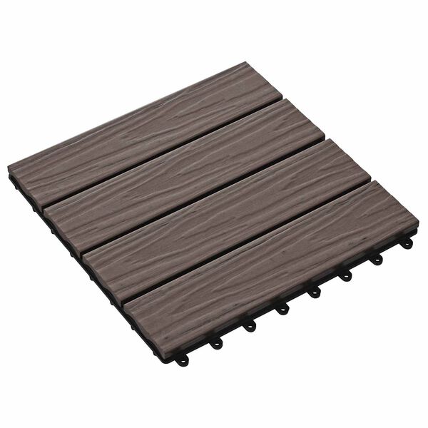 vidaXL Piastrella per Decking 11 pcs Marrone Scuro 30 x 30 cm WPC