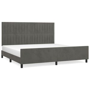 vidaXL Giroletto senza Materasso Grigio Scuro 200x200 cm Velluto