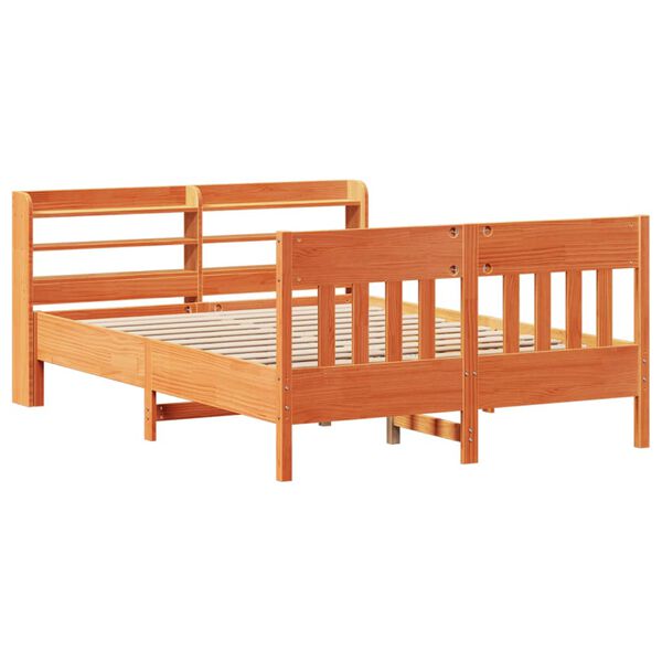 vidaXL Letto senza Materasso Marrone Cera 150x200 cm in Legno di Pino