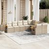 vidaXL Set Divano da Giardino 9 pz con Cuscini Beige in Polyrattan