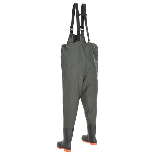 vidaXL Pantaloni Impermeabili con Stivali Verdi Taglia 43