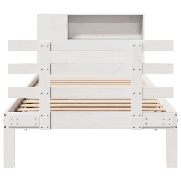 vidaXL Letto Libreria senza Materasso Bianco 100x200 cm Legno di Pino