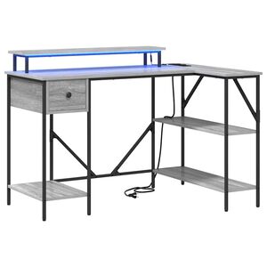 vidaXL Scrivania Grigio Sonoma 120 x 79 x 86,5 cm Legno multistrato