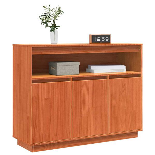 vidaXL Credenza Marrone cerato 104,5 x 34 x 80 cm Pino massello