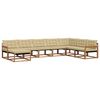 vidaXL Set di divani da esterno 8 pz Naturale e Beige