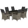 vidaXL Set da Pranzo da Giardino 7 pz con Cuscini in Polyrattan Grigio
