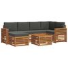 vidaXL Set di divani da esterno 7 pz Naturale e Antracite Poliestere