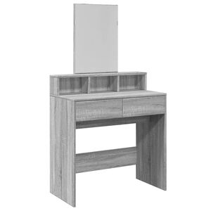 vidaXL Toeletta con Specchio Grigio Sonoma 80x41x144,5 cm