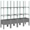 vidaXL Fioriera Giardino con Traliccio Grigio Chiaro 160x40x142,5cm PP
