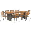 vidaXL Set da Pranzo per Giardino 9 pcs Grigio e Marrone polyrattan