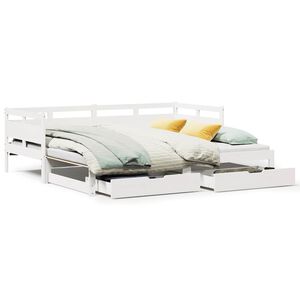 vidaXL Letto Estraibile con Cassetti senza Materasso Bianco 90x200 cm