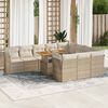 vidaXL Set Divani da Giardino 11 pz con Cuscini Beige in Polyrattan