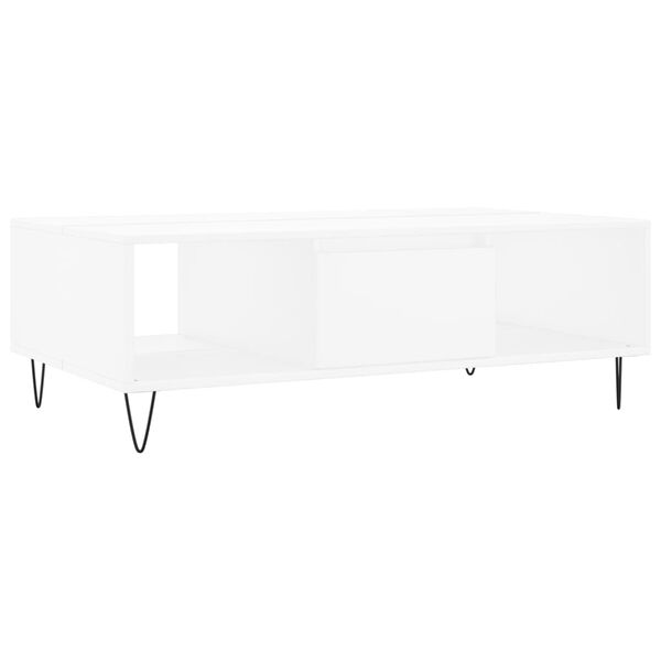 vidaXL Tavolino da Salotto Bianco 104x60x35 cm in Legno Multistrato