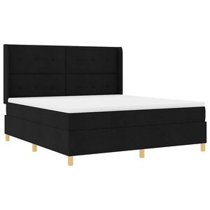 vidaXL Letto a molle con strisce LED Nero 180 x 200 cm Tessuto