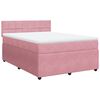 vidaXL Giroletto a Molle con Materasso Rosa 140x190 cm in Velluto