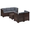 vidaXL Divano da Giardino 5 Posti con Cuscini Stile Rattan PP Marrone