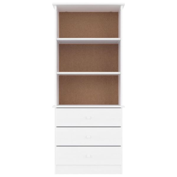 vidaXL Libreria con Cassetti ALTA Bianca 60x35x142 cm Massello di Pino