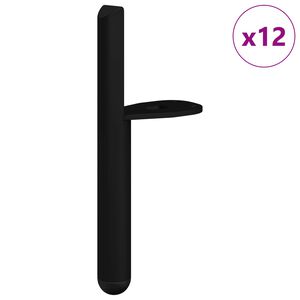 vidaXL Piedini per mobili 12 pz Nero 66 x 36 x 160 mm Ferro