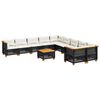 vidaXL Set Divani da Giardino 11 pz con Cuscini in Polyrattan Nero