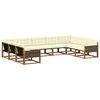 vidaXL Set di divani da esterno con cuscino 9 pcs Naturale e Crema