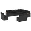 vidaXL Set Divani da Giardino 12 pz con Cuscini Nero in Polyrattan